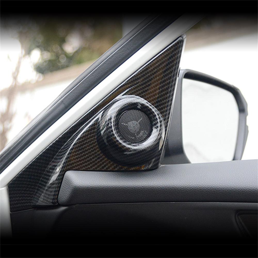 Carbon Fiber Look Door A-pillar Tweeter Cover Trim ABS For Honda Civic 2016-2021