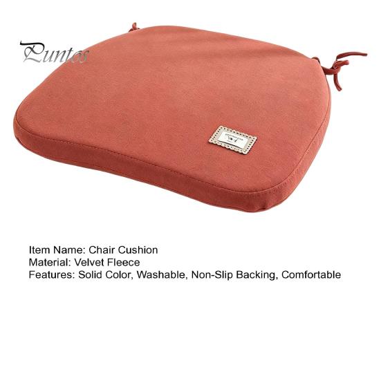 Solid Color Chair Pad for Home Memory Foam Cushion, Thickened Dining with Straps, Supportive Non-Slip Backing, Washable Seat Cushion Autumn