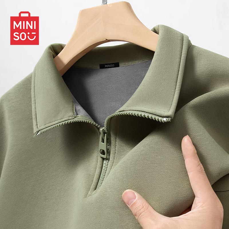 

MINISO Men s Fleece-Lined Half-Zip Pullover Sweatshirt 3XL