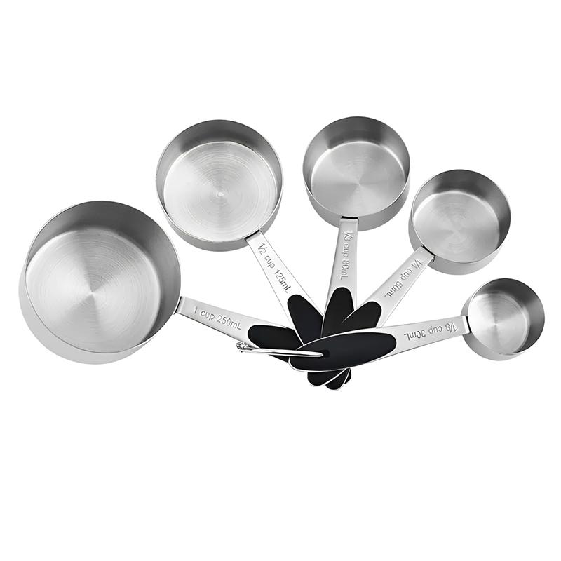 5Pcs Stainless Steel Measuring Cups And Spoons Set Kitchen Accessories For Baking Cake Cooking Making Measuring Kitchen Tools