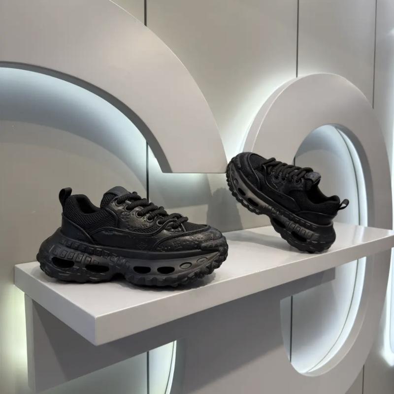 Solid Color Printed Dad Shoes Spring and Summer New Breathable Mesh Platform Casual Shoes Clxp