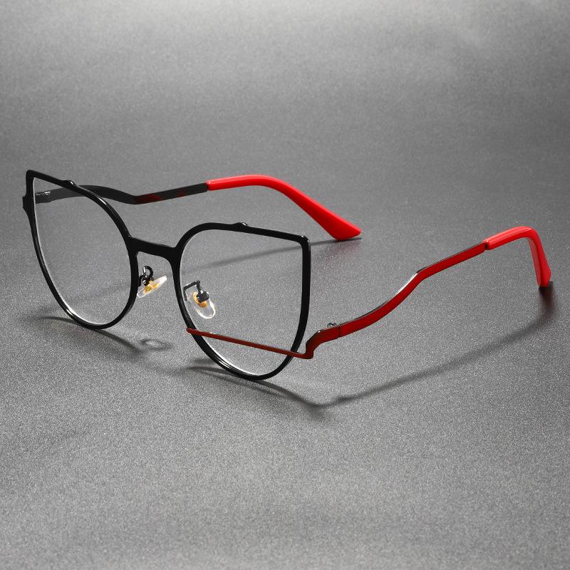 Trendy Large Metal Frame Glasses with Anti-Blue Light Clear Lenses - Street Style Face-Slimming Design