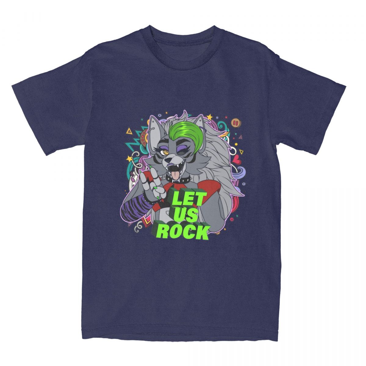 

Funny Roxanne Wolf TShirt Men Women FNAF Funny Pure Cotton Tees Crewneck Short Sleeve T Shirts Birthday Present Tops 4XL