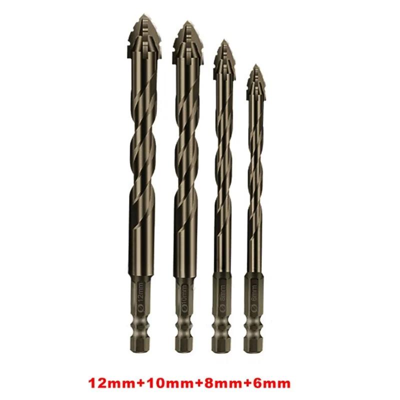 4-Blade Saw Tooth Eccentric Drill Bit for Wood/Metal/Concrete,High-Speed Steel,Heat-Resistant,Professional Rotary Tool Accessory