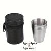 5 st/set 30 ml bärbart muggset i rostfritt stål för utomhusresor, whiskymuggar, picknick och evenemang
