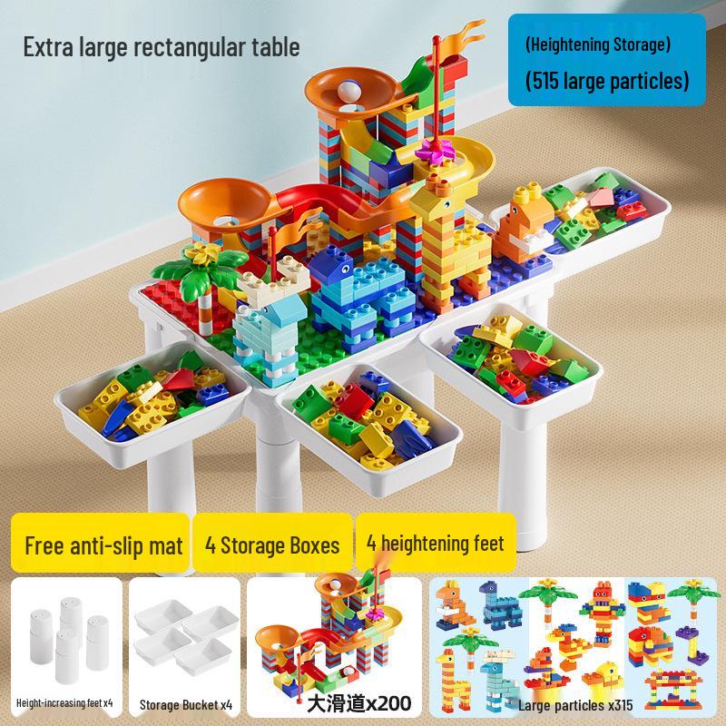 Large Multifunctional Building Block Table for Children's Early Education, Compatible with Lego
