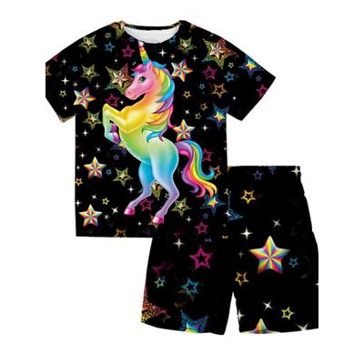 Sommerdruckmuster Kinder T-Shirt Shorts Set Mode heißer Verkauf