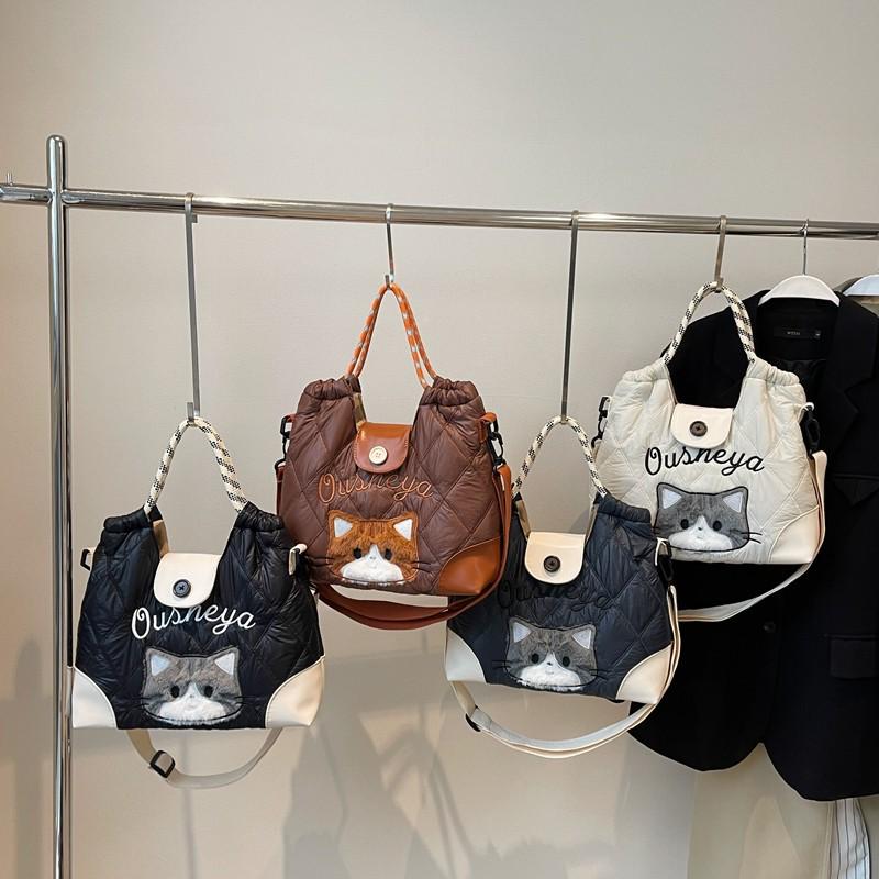 

Женская милая сумка-тоут с кошкой: Вместительная, высококлассная осенне-зимняя сумка кроссбоди белый