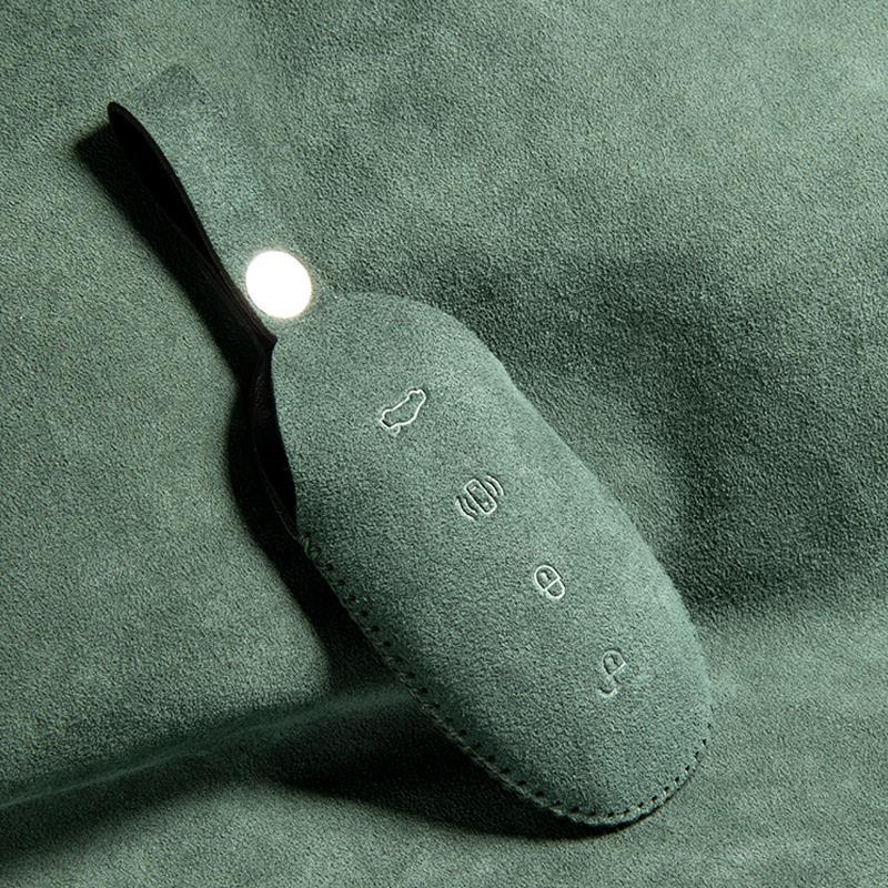 High-End Suede Key Case for Hongqi H5 HS5 H6 HS7 ESH3 ESH9 Models (2023/2024)