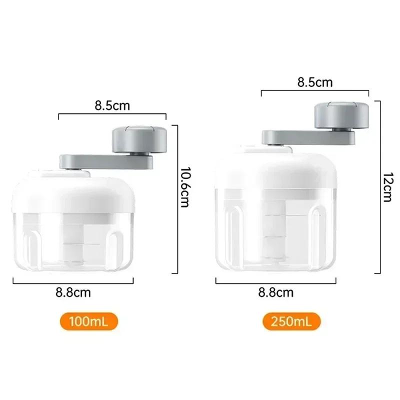 Multifunctional Vegetable Chopper Small Food Processor Manual Hand-Cranked Food Chopper Mincer Tool Garlic Kitchen Items
