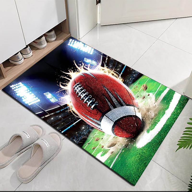 American football Printed Carpet, for Office Chair Living Room Bedroom Kitchen Room Decor Gifts.