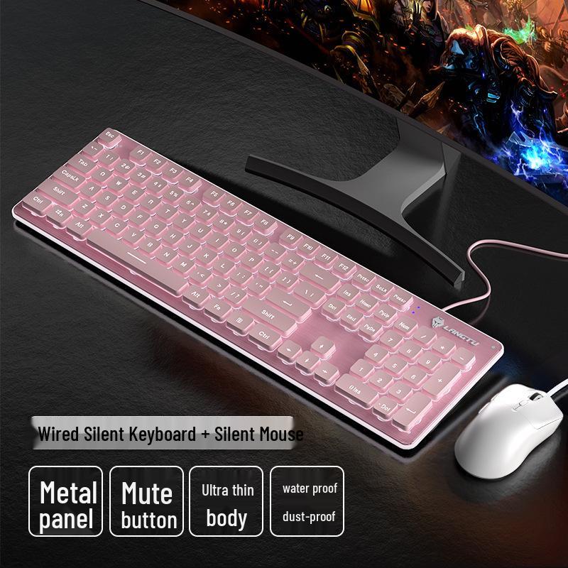 Wolf Path Silent Wireless Keyboard & Mouse Set: Wired for Smooth Typing - Ideal for Gaming & Office Use, Magnetic Switch for Men & Women.