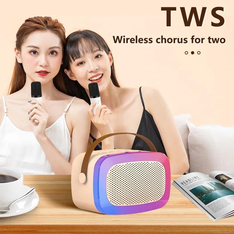 

Новинка 2023 года, мини-беспроводной микрофон, Bluetooth-динамик, уличный портативный микрофон для караоке, встроенный аудиомикрофон, сабвуфер