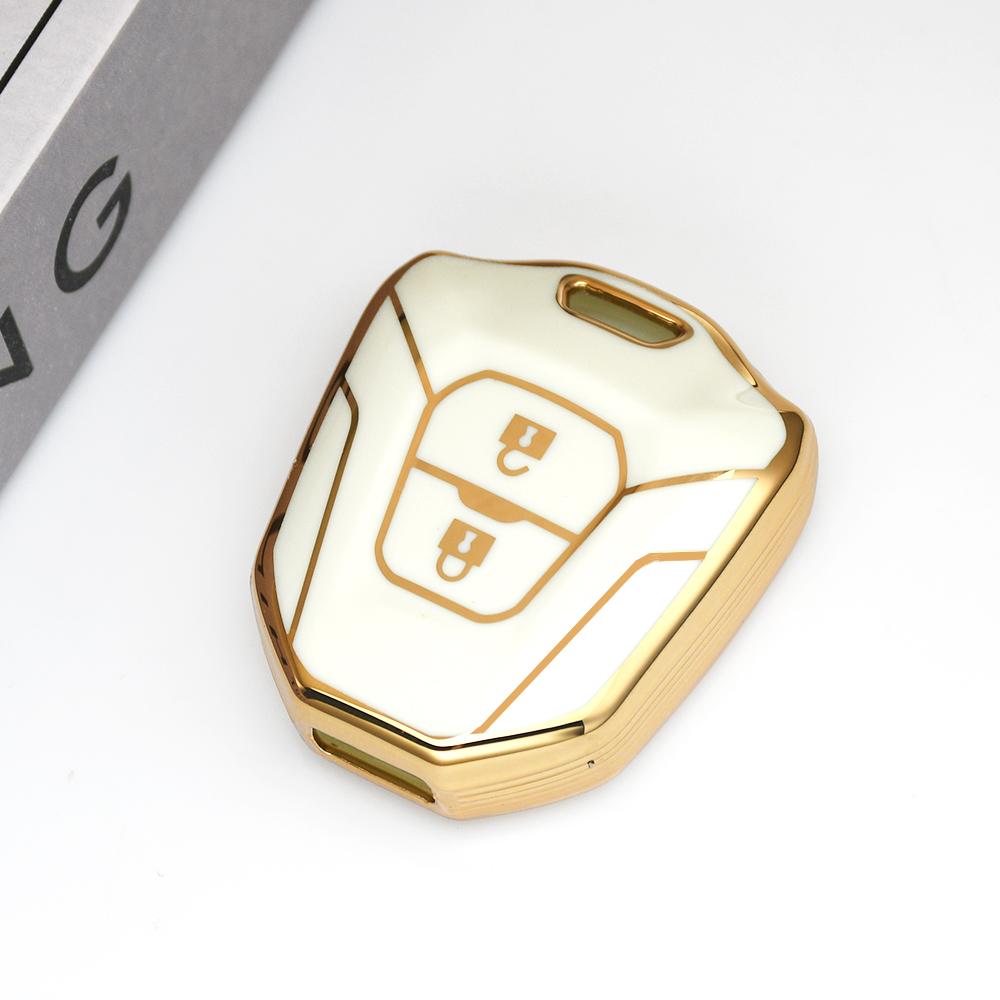 

Gold Edge TPU 2 Buttons Keyless Cap Shell Fob Holder Bag For Isuzu D Max Mu-x V-Cross Truck Car Key Case Cover Accessories белый
