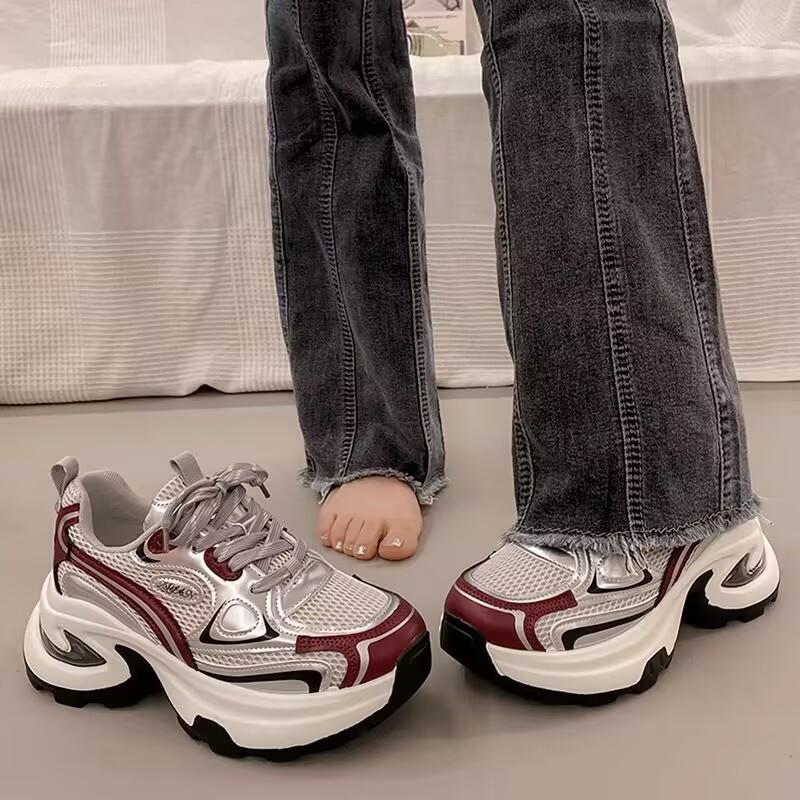 Platform Dad Shoes Summer New Thin Mesh Breathable Mesh Shoes Casual Sports Shoes