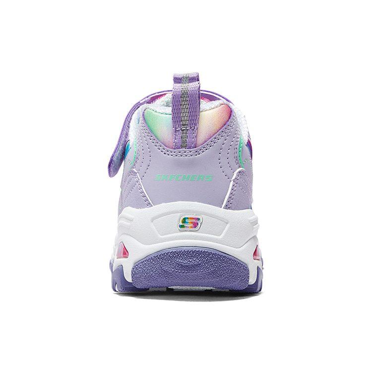 Skechers Girls Synthetic Leather, Textile Cushioning Abrasion Resistant Low top Kids Lifestyle Shoes Purple Kids' 303905L-LVMT