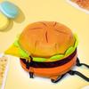 Mochila com design de hambúrguer, mochila escolar fofa de hambúrguer com desenho animado, mochila redonda criativa para o dia a dia