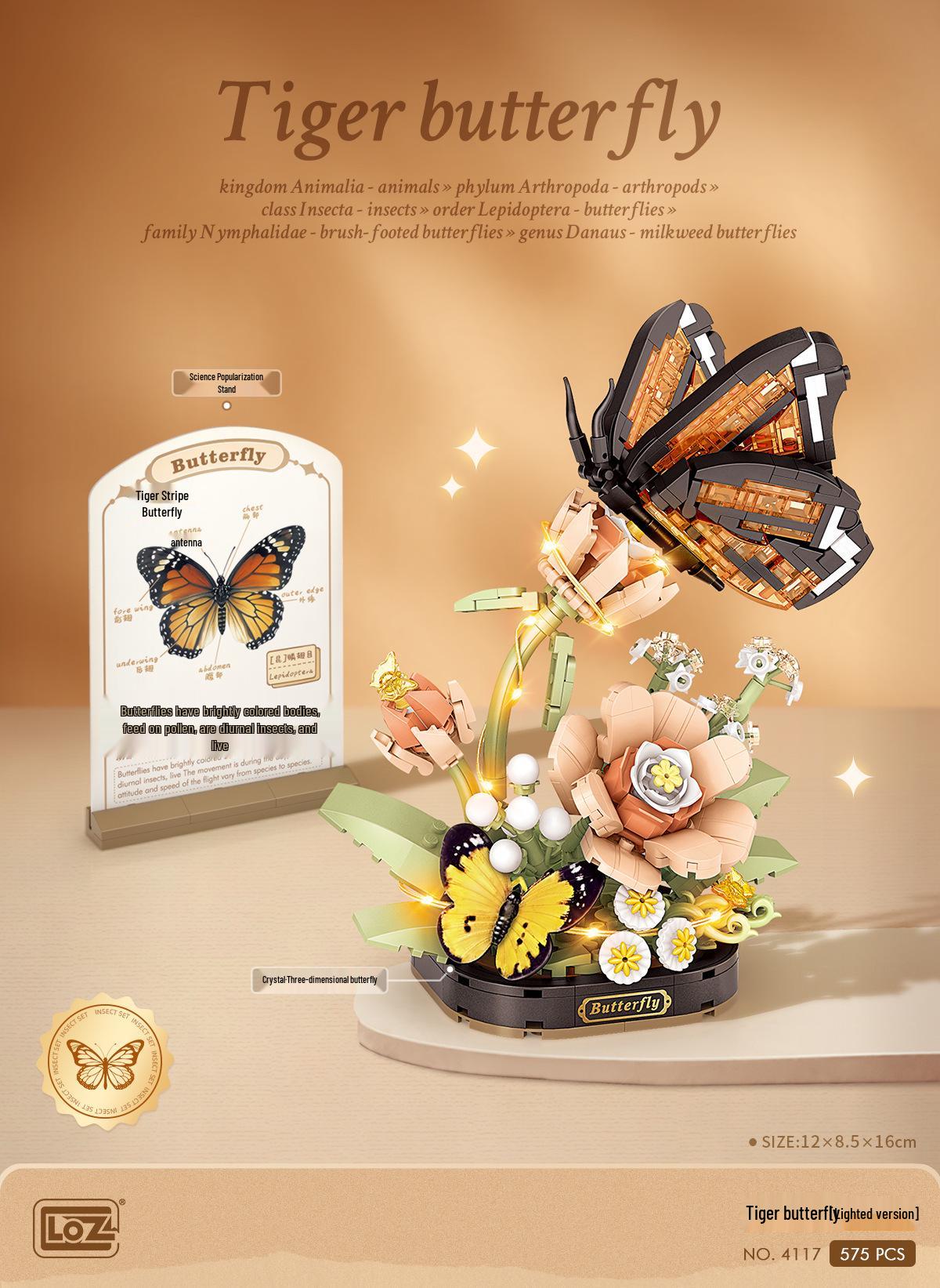 Golden Cicada Orchid & Mantis Bee Building Blocks - Children s Gift & Table Decoration