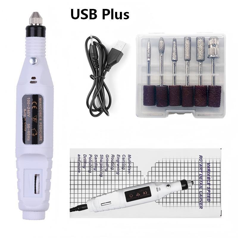 

Electric Nail Sander Drill Set Adjustable Speed Manicure Pedicure Tool Kit With 6 Bits For Acrylic Nails Gel Polish Removal