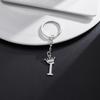 Stainless Steel Crown Letter Keychain Pendant, European Punk Style.