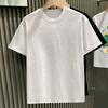 Yaz Çift T-shirt Taşlı Dekor Yuvarlak Yaka Artı Boyutu Kısa Kollu Gevşek Kazak Düz Renk Orta Uzunlukta Unisex Günlük Üst