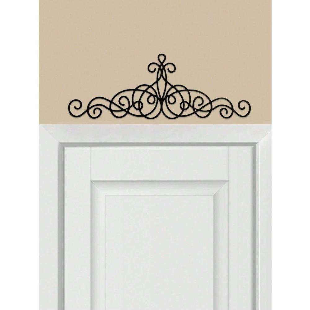 

1 шт. Ретро металлический свиток настенный декор, деревенский железный настенный медальон, черный металлический свиток настенный декор, железная металлическая настенная табличка для гостиной дома M разноцветный