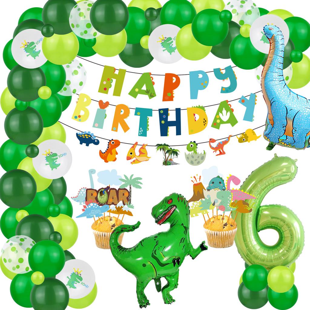 Dinosaur Theme Suit, Boy And Girl Birthday, Baby Birthday Party Decoration, Dinosaur Balloon Background Wall