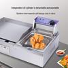 Commercial Electric Griddle & Deep Fryer Combo: Pancake, Squid, Noodles, and Steak Grill Teppanyaki.