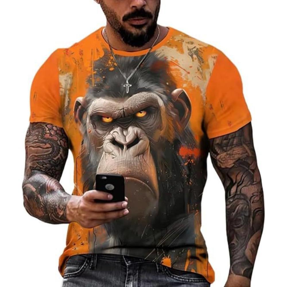 3D Digital Printing T-Shirt Teen Men's Short Sleeve Top Versatile Breathable