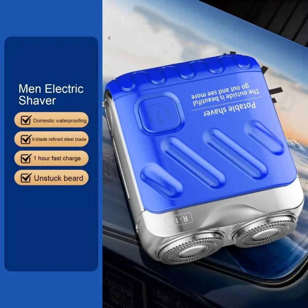 Magnetic Men's Electric Shaver Double Head Face Hair Remover Tool Pocket Size Beard Trimmer  Home