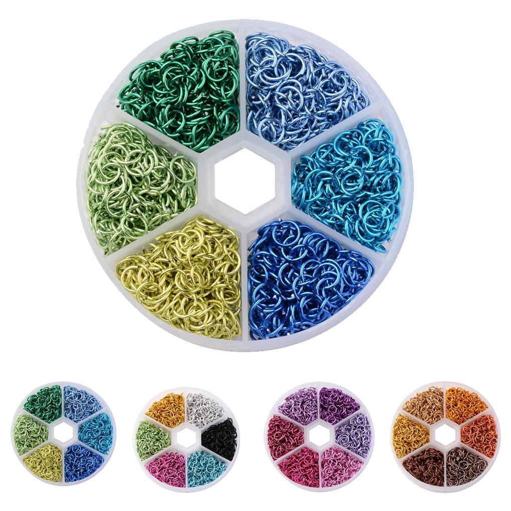 Neue 6mm Aluminiumdraht Offene Biegeringe Gemischte Farben Plastikbox DIY Dekoration Zubehör
