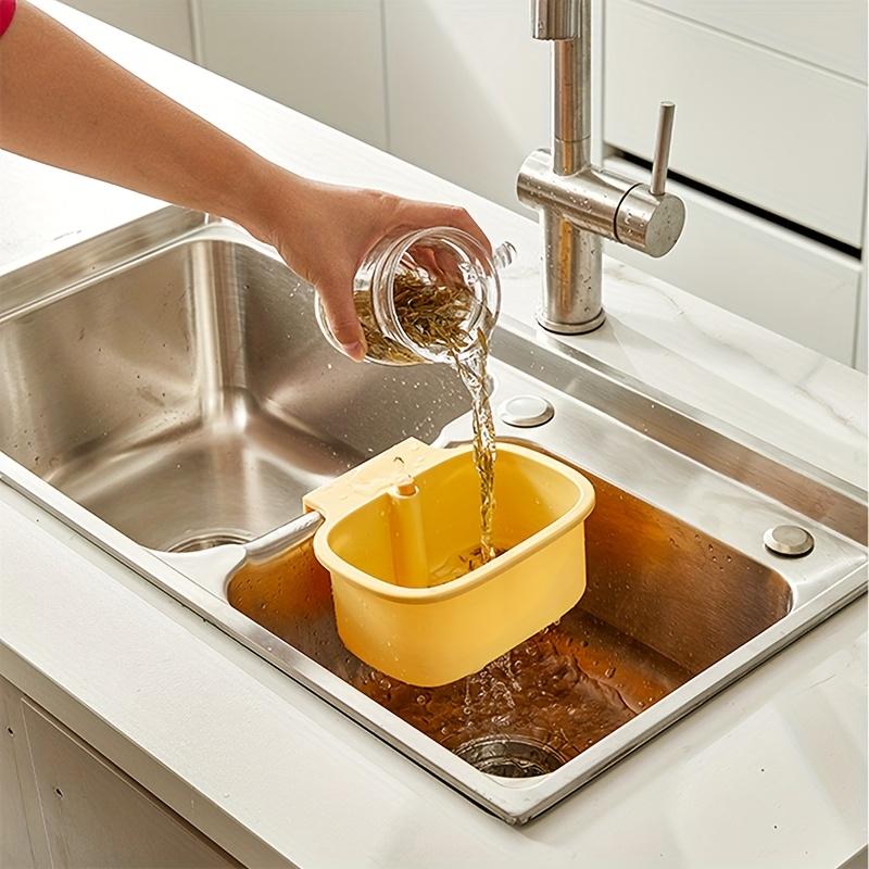 1pc Sink Drain Basket - Duty Hanging Drainer with Overflow Hole, Kitchen Sink Filter, Plastic Sink Strainer for Dishwashing, Prevents Clogs
