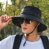 Wide Brim Men Sun Hat Anti-UV Protection Outdoor Fishing Cap Retro Sunscrean Bucket Hat  Men