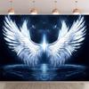 2D Flat Banner 1PC - Angel Wings Birthday Background Banner - Elegant Winged Party Dress