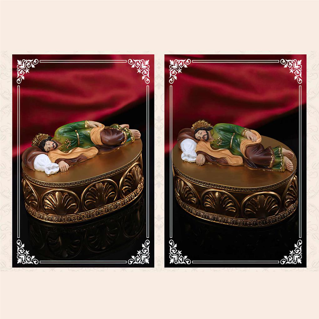 St Joseph Resin Statue Vintage Style Non-Fading Religion Sculpture Retro Jewelry Box Decorative Desktop Figurine