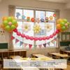 Children's Day Classroom Decorations: Blackboard, Flowers, Balloons, Flag Banners for Kindergarten Atmosphere and Photo Setup