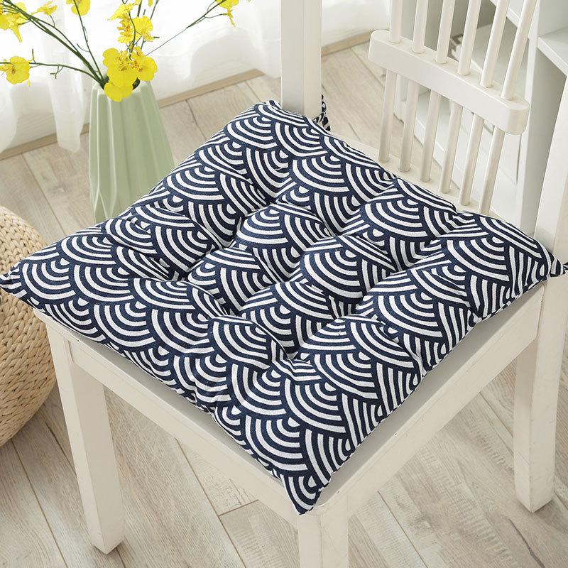 Breathable Cotton Linen Office Chair Cushion - Thickened, Soft, All-Season Pad for Students.