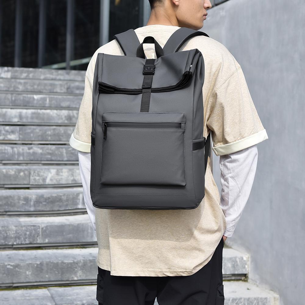 A 15.6-Inch Men's And Women's Large Capacity Simple Fashion Wear-Resistant Anti-Scratch Fabric Multi-Functional Casual Backpack