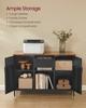 SONGMICS Armadietto, Armadio Metallico, Credenza con 2 Ante, Chiusura Magnetica, Ripiani Regolabili, Struttura in Acciaio, Marrone Rustico e Nero Opaco U