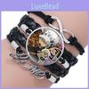One Piece Braided Leather Bracelet Unique Handmade Multi-layer Wristband For Fans