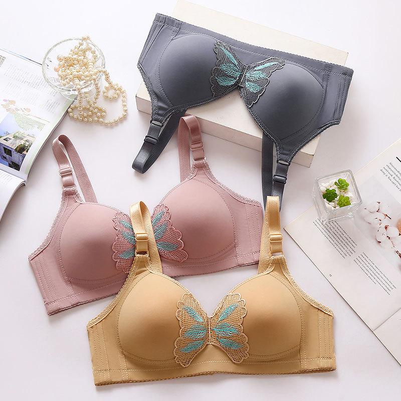 Großer BH ohne Stahlring, atmungsaktiv, dünner Schnitt, volle Körbchen, nahtlos, bequem, dreireihig