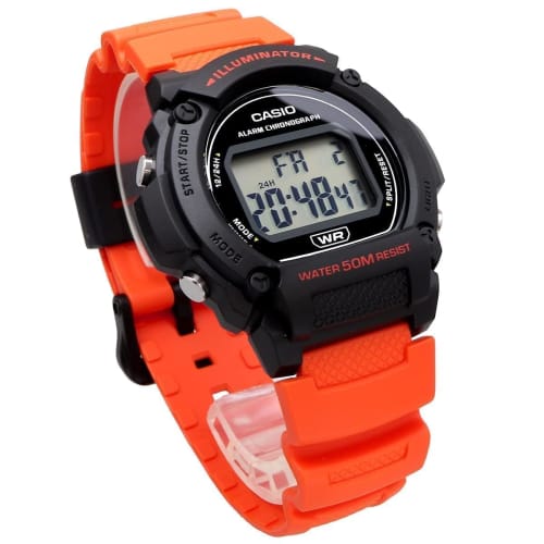 Casio Standard Digital Wristwatch W-219H-4AV Men's Orange Overseas Model