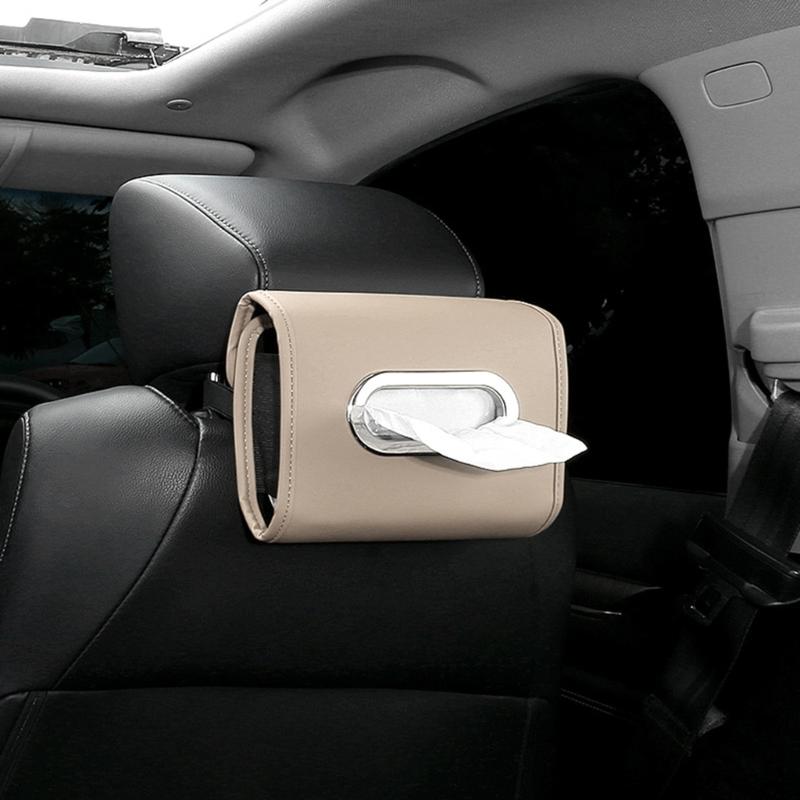 Porta Fazzoletti per Auto, Copertura Scatola Fazzoletti in Pelle PU per Sedile Posteriore Auto, Perfetto per l'Organizzazione e gli Usi Quotidiani