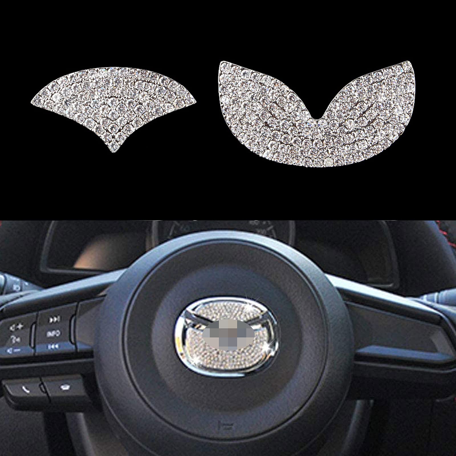 

Sparkling Steering Wheel Logo Cap Compatible with NISSAN DIY Diamond
