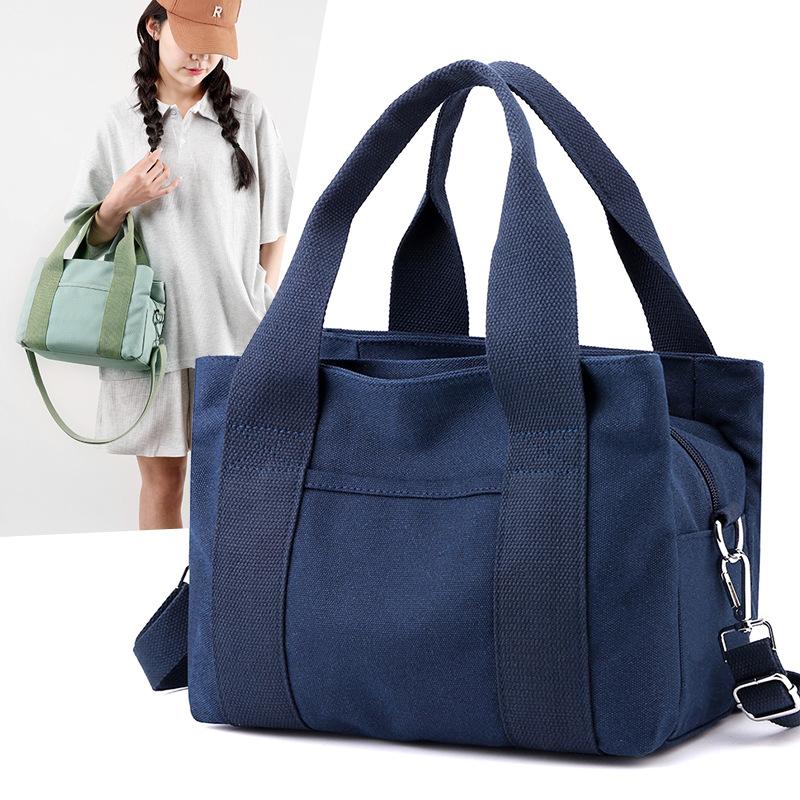 Multi-compartment Multi-pocket Large Capacity Tote Bag Small Work Bag Thousand-layer Canvas Hand-held Shoulder Messenger Bag