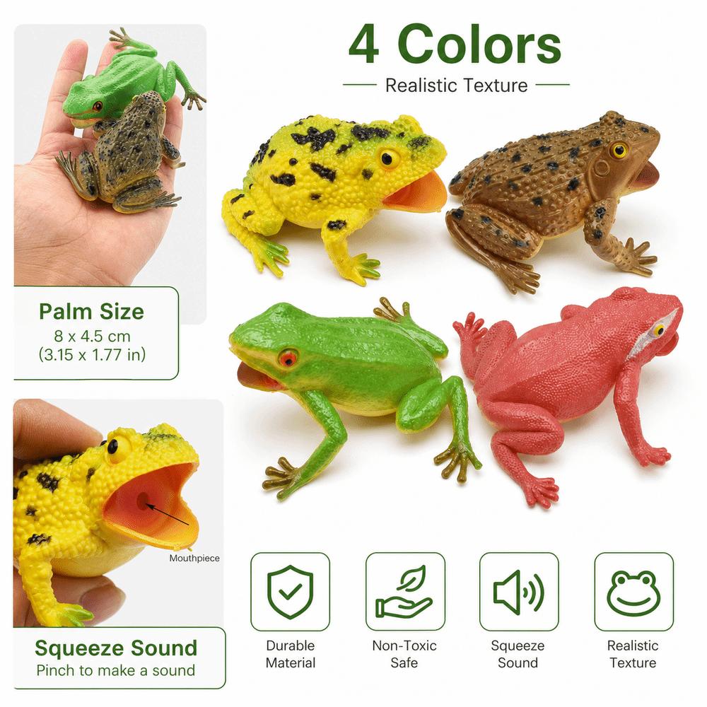 Realistic Texture Simulation Frog Toy Lifelike Appearance Toad Figurine Animal Collections