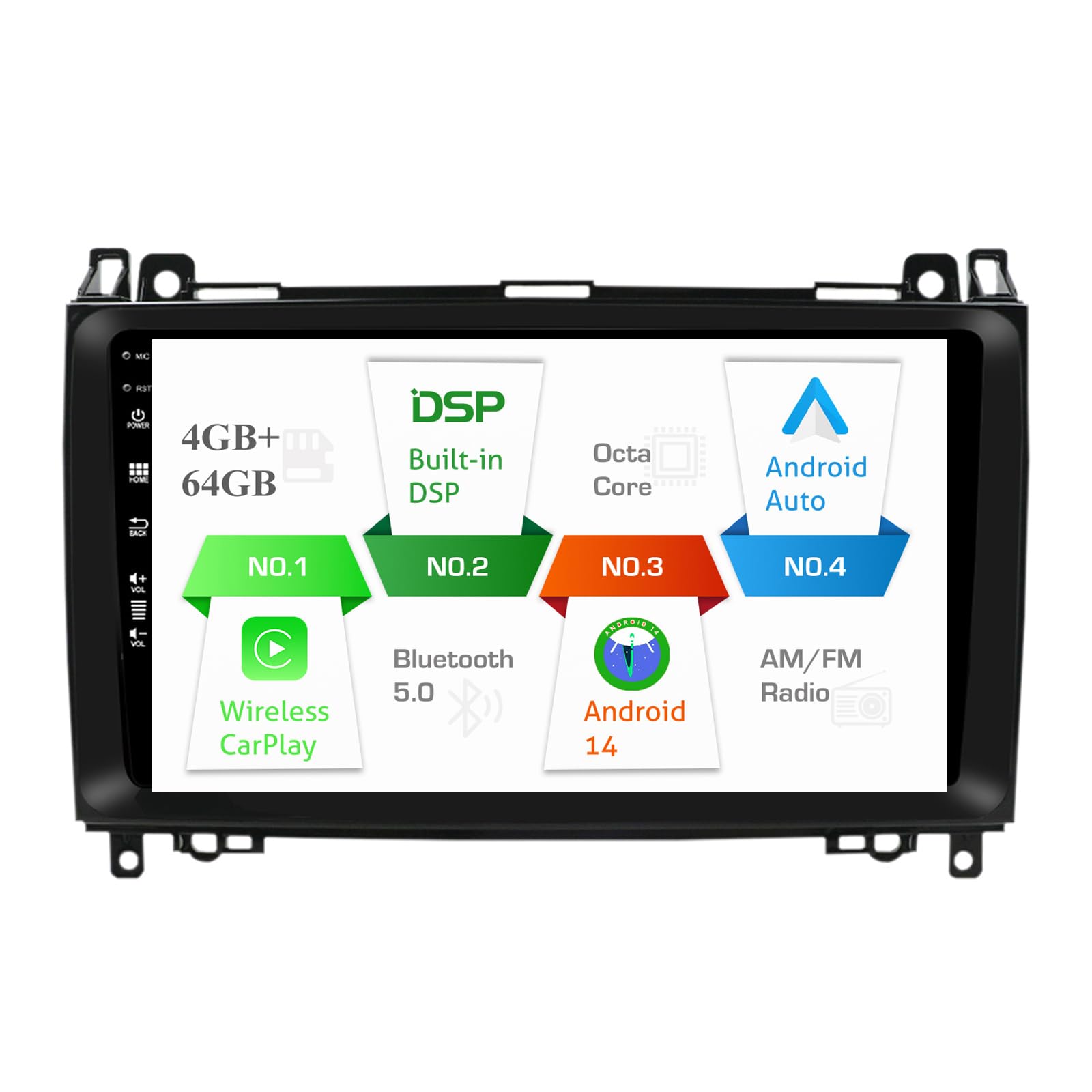 

MISONDA IPS Android 13 Car Radio Stereo for Mercedes Benz GPS Navigation Head Unit with and Android Auto Free Camera and Microphone 9-inch (4G + 64G)