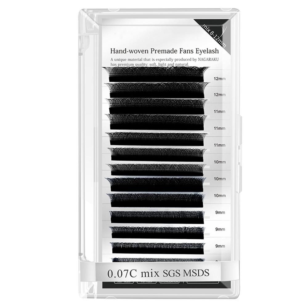 NA Three Leaf Clover False Eyelashes Made Of Imported Fiber For Professional Use 13mm_D_Black