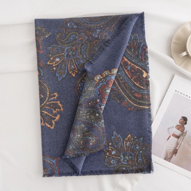 

This Autumn and Winter Cashew Printed Women s Faux Cashmere Shawl Is Thickened Warm and Cold Proof It Is A Fashionable and Versatile Scarf 65*190cm