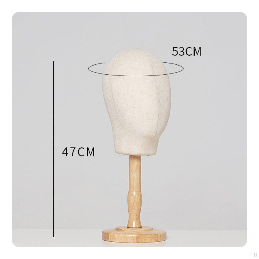 Espositore da Tavolo per Cappelli Manichino Versatile in Legno Testa di Manichino Legno Massiccio Espositore da Banco per Cappelli per Rivenditori,